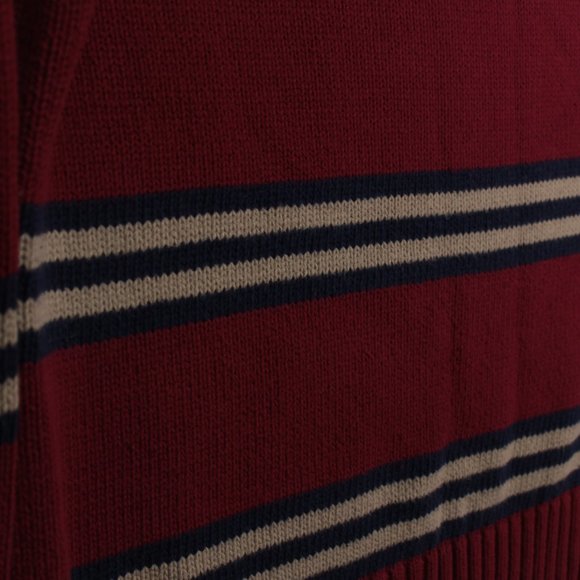 Vintage Eddie Bauer Sweater Men's Medium Red Long Sleeve Striped - Picture 11 of 12